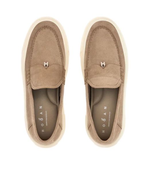 Hogan Natural Crosswind Charm Platform Flat Shoes