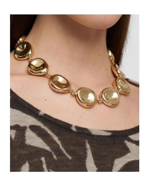 Joseph Metallic Bean Gilded Disc Necklace