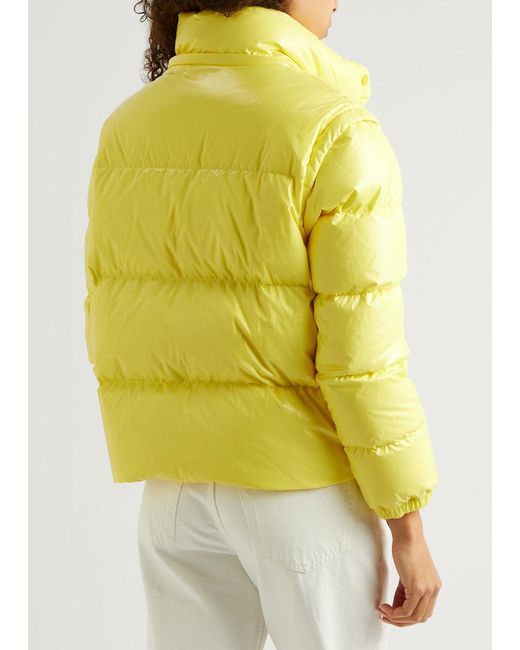 Moncler Yellow Detachable Hood Down Jacket