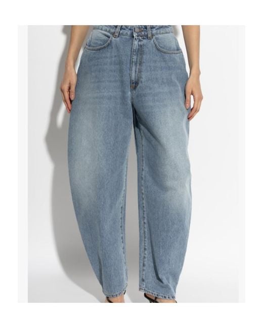 Rohe Blue Button Detailed Straight Leg Jeans