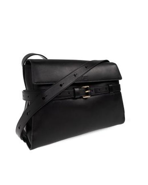 Moschino Black Belted Leather Shoulder Bag for men