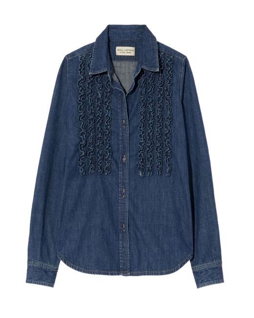 Nili Lotan Blue Long-Sleeved Denim Shirt