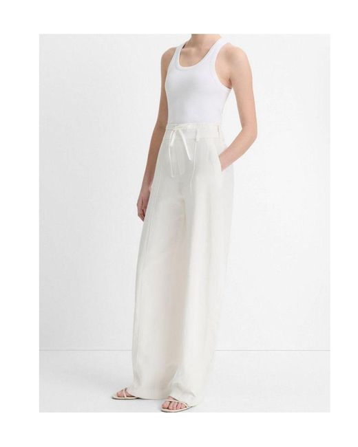 Vince White Drawstring Casual Pants