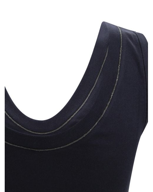 Brunello Cucinelli Black Sleeveless Tops