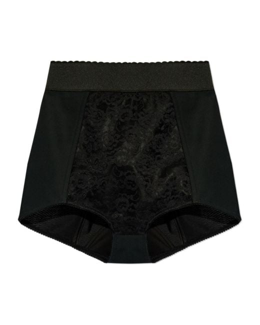 Dolce & Gabbana Black High Waist Jacquard Shorts