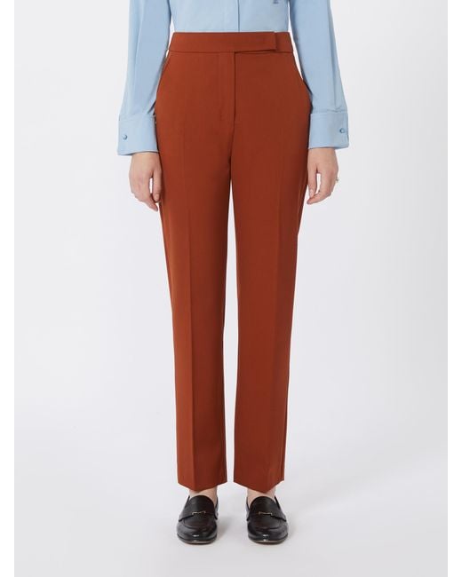 Max Mara Red Wool Casual Pants