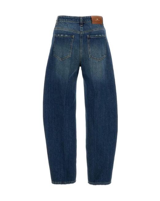 Elisabetta Franchi Blue Wide-Leg Jeans