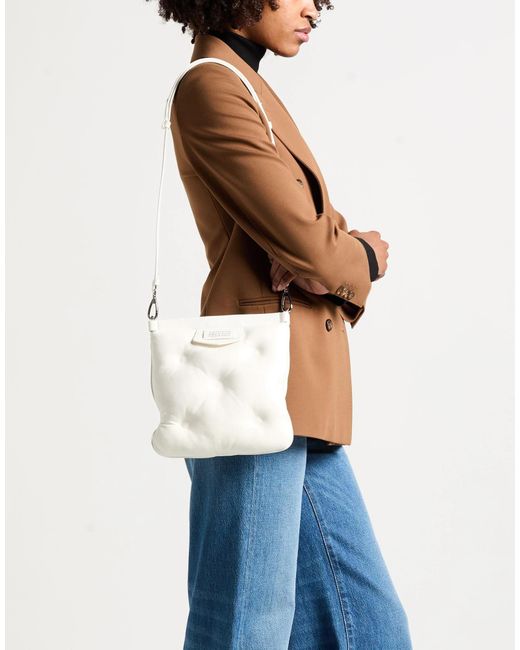 Maison Margiela White Medium Size Leather Sling Bag