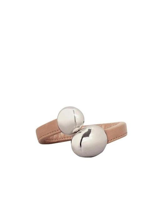 Bottega Veneta White Spherical Stopper Cuff Bracelet