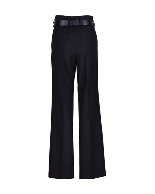 Prada Blue Belted Pleated Trousers