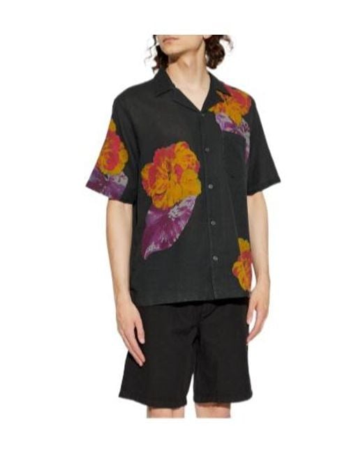 AllSaints Black Nouvelle Floral Short-Sleeve Shirt