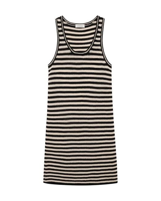 Anine Bing Black Arie Dress And Ivory Stripe