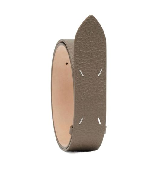 Maison Margiela Natural Four-Stitch Logo Belt for men