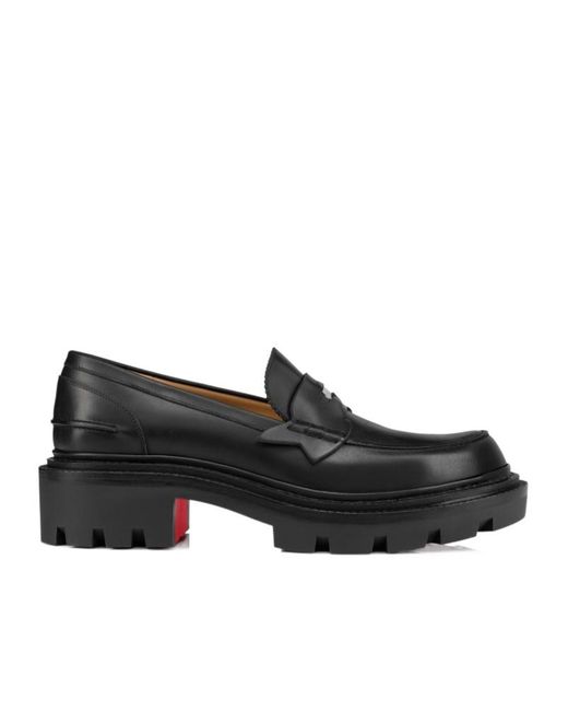 Christian Louboutin Black Moc College Loafers for men