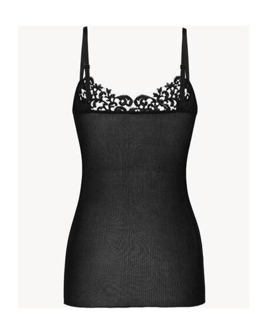 Saint Laurent Black Guipure Tank Top