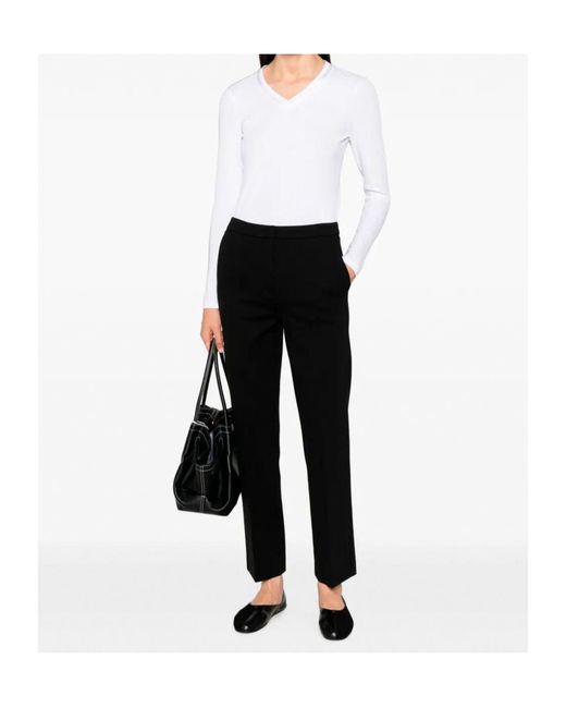 Twinset Black Concealed-Fastening Straight-Leg Trousers
