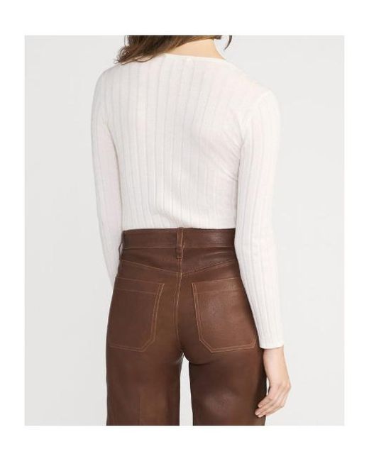 FRAME White Long-Sleeved Knitted Cardigan