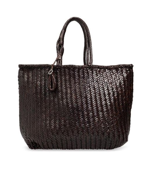 Lemaire Black Extra-Large V-Shaped Leather Handbag