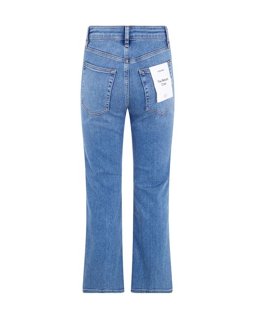FRAME Blue Logo Patch Pants