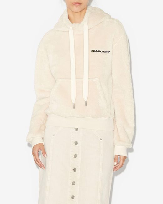 Isabel Marant White Isabel Marant Étoile Logo-Embroidered Drawstring Hoodie