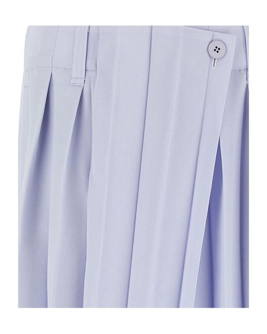 Homme Plissé Issey Miyake Blue Pleated Button Trousers for men