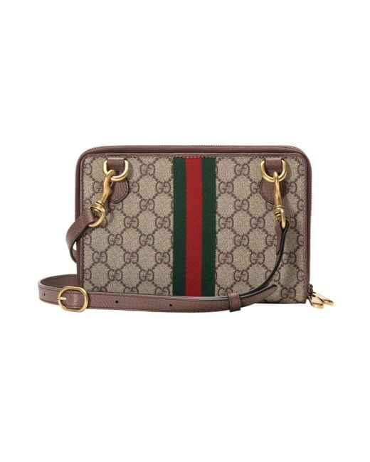 Gucci Brown Ophidia Series Small Backpacks for men