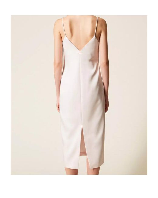 Twinset White Long Duchesse Dress