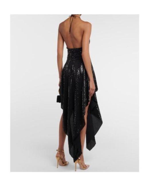 Alexandre Vauthier Black Sequined Halterneck Minidress