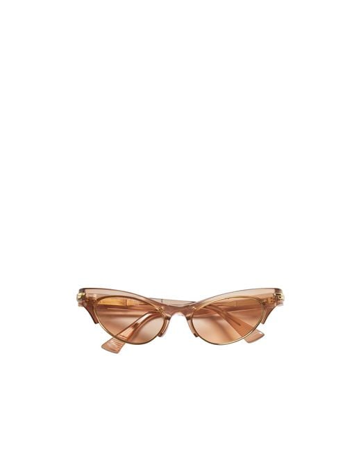 Bottega Veneta Brown Angle Cat Eye Sunglasses for men