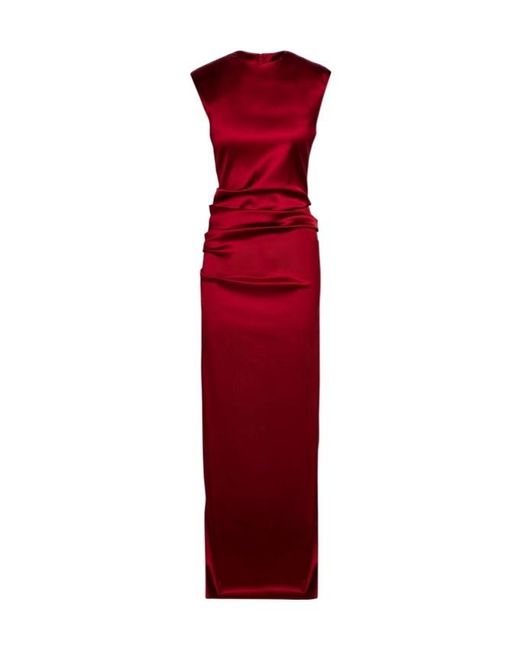 Max Mara Red Long Sleeveless Dress