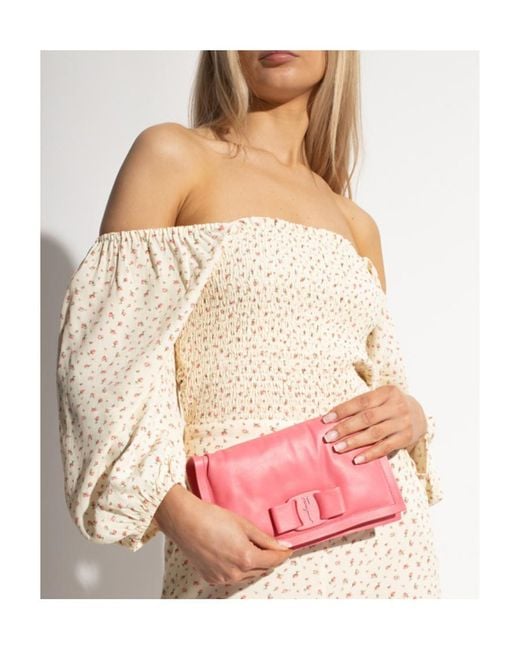 Ferragamo Pink Logo Flip Mini Shoulder Bag