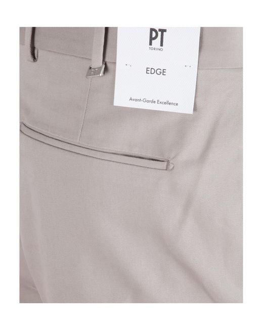 Pt Pantaloni Gray Pt Torino Rebel Flat Front Pants for men