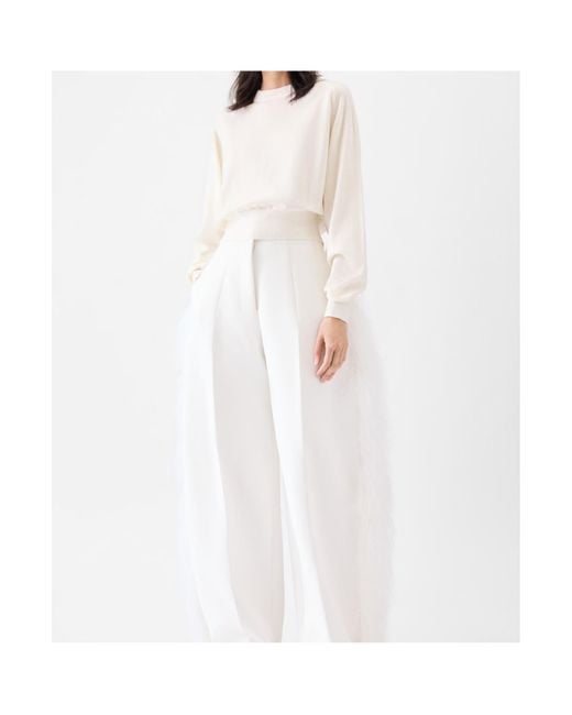 Jacquemus White Logo Detailed Knitted Sweater