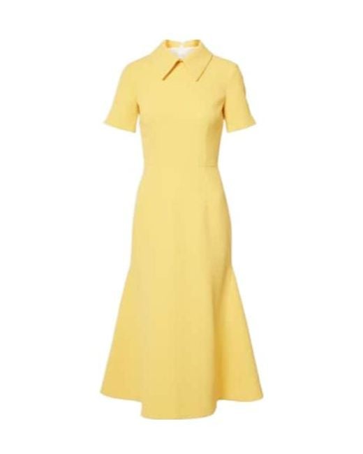 Emilia Wickstead Yellow Iman Crepe Cocktail Dress