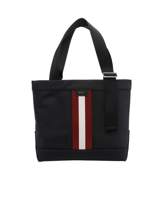 Bally Black Striped Tote Bag for men
