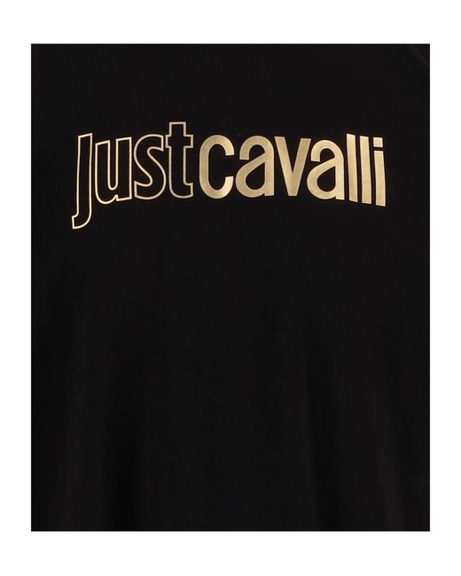 Just Cavalli Black Logo Print T-Shirt for men