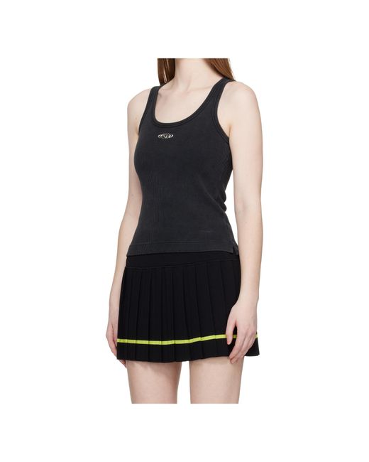 Casablanca Black Logo Plaque Ribbed Tank Top