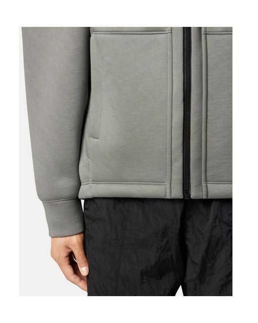 Stone Island Gray Scuba Zipped Hoodie for men