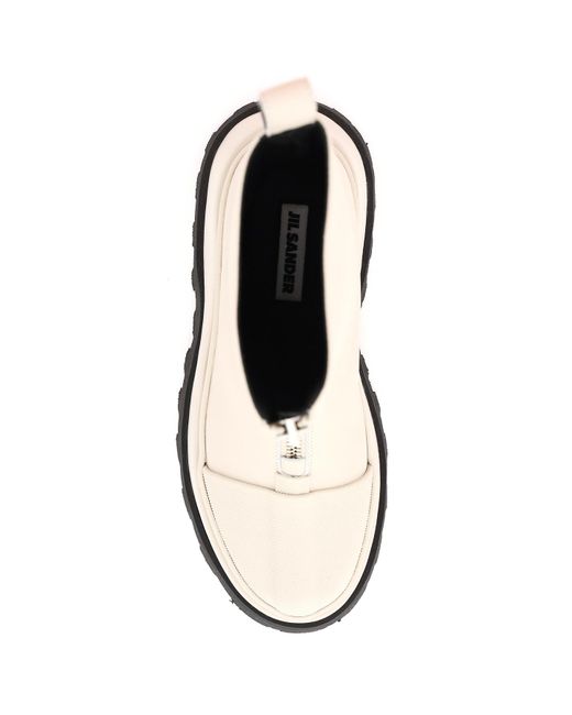 Jil Sander White Ankle Zipped Boots