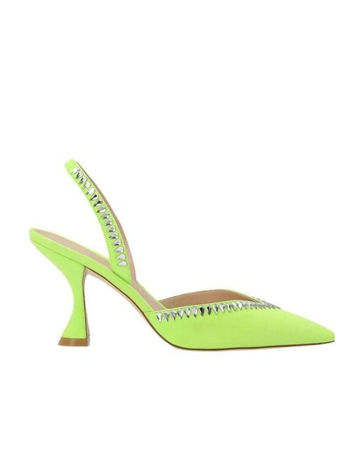 Stuart Weitzman Green Gemcut Xcurve 85Mm Slingback Pumps