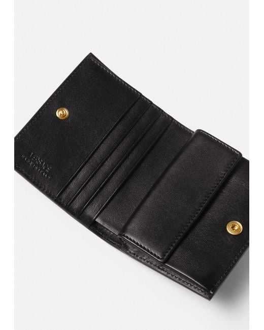 Versace Black Logo Plaque Bifold Wallet