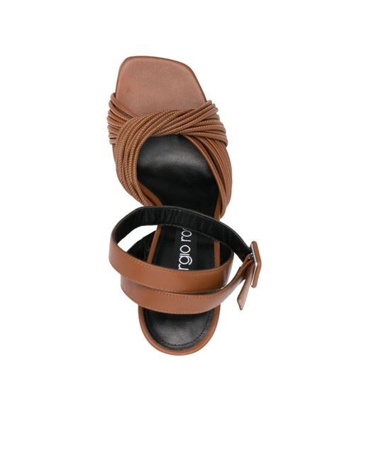 Sergio Rossi Multicolor Square-Headed High-Heeled Sandals