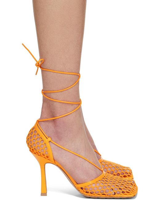 Bottega Veneta Metallic Squared-Toe Lace-Up Sandals