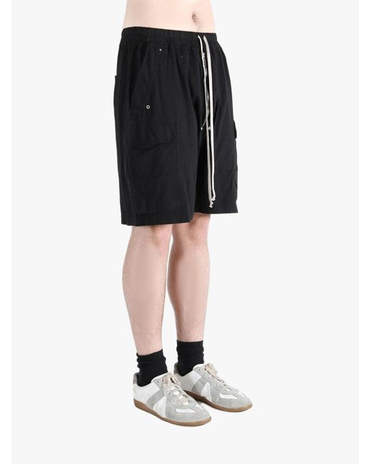 Rick Owens Black Drawstring Cargo Shorts for men