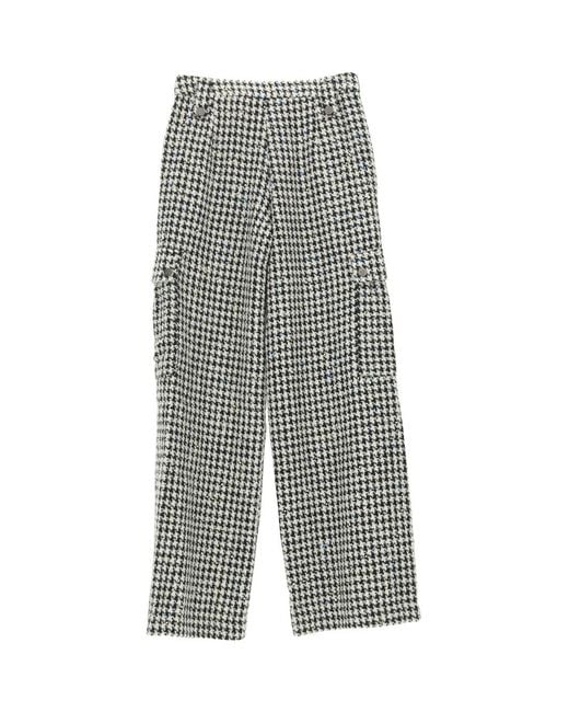 ROTATE BIRGER CHRISTENSEN Gray Wide-Legged Casual Pants