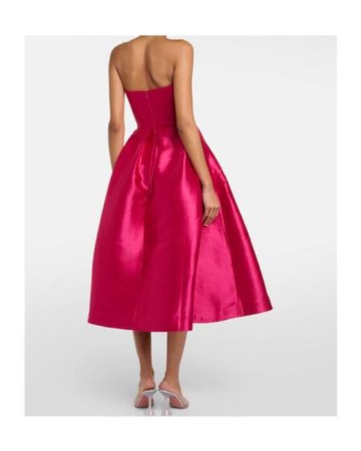 Alex Perry Red Strapless Midi Dress
