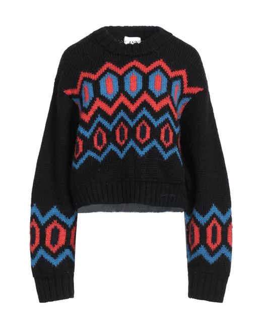 Ganni Black Wool Knit Sweater