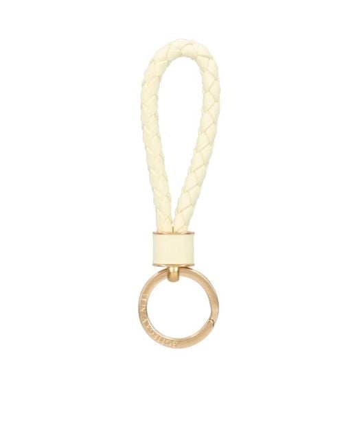 Bottega Veneta White Braided Keyring