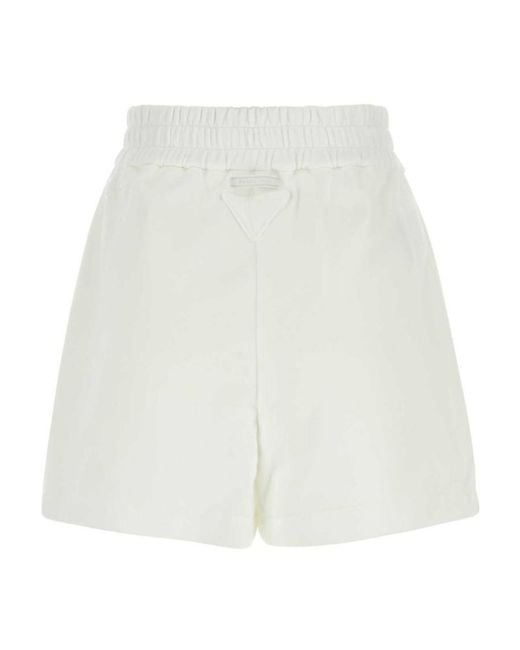 Prada White Loose Waist Shorts