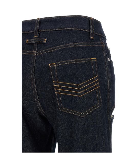 Jean Paul Gaultier Blue Maxi Turn-Up Jeans